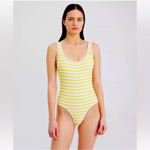 NWT Solid & Striped
Anne-Marie Ribbed One Piece Lemon stripe - Picture 3 of 11